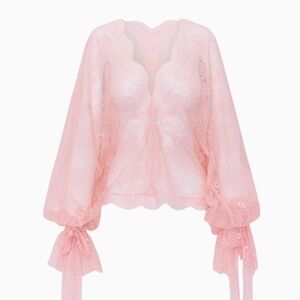 gorgeous lace blouse from LoveShackFancy, medium, pink